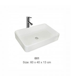 حوض مغسلة صيني أبيض 40 × 60 سم # 001