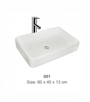 حوض مغسلة صيني أبيض 40 × 60 سم # 001