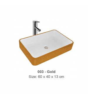 حوض مغسلة صيني أبيض ذهبي صيني  40 × 60 سم # 003