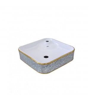 حوض مغسلة و ديكور  برسلان  أبيض صيني  50 × 41 × 13 مم # D3244