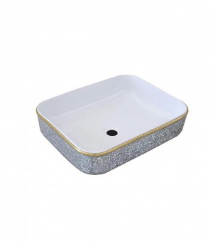 حوض مغسلة و ديكور برسلان  أبيض صيني 43 × 43 × 12 مم # D3250