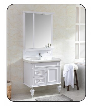 طقم مغسلة PVC حوض ومرايا باب 80 × 47 سم # JC-3066