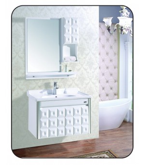 طقم مغسلة PVC حوض و دولاب مع مرايا  صيني 80 × 47  سم # JC-7068