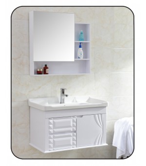 طقم مغسلة PVC حوض ومرايا باب 80 × 47 سم # JC-A1063