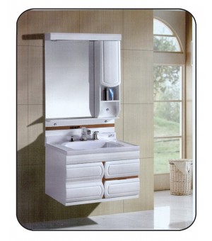 طقم مغسلة PVC حوض أبيض مع مرايا  صيني  80 × 47   سم # J-4031