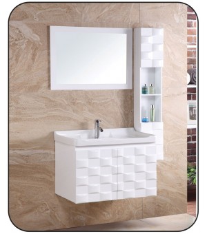 مغسلة PVC حوض  و دولاب  مع مرايا  صيني 800 × 470 مم  #  JC-3088