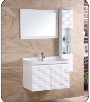 مغسلة PVC حوض  و دولاب  مع مرايا  صيني 800 × 470 مم  #  JC-3088