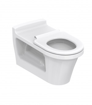 كرسي أفرنجي معلق أبيض 18 سم صناعة فتنامي تصريف تريندو  مع غطاء الماني  # TOTO - RIMLESS / CW142Y