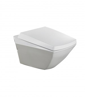 كرسي أفرنجي معلق أبيض مقاس 23سم مع غطاء - صناعة فتنامي  # TOTO - JEWELHEX-CW682E