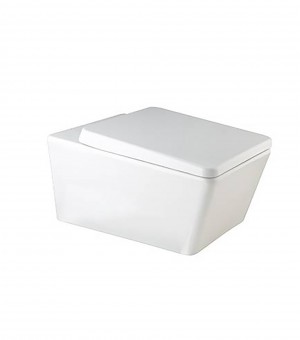 كرسي أفرنجي معلق أبيض 18 سم مع غطاء  - صناعة أندونيسي # TOTO - TOJA / CW951JWS