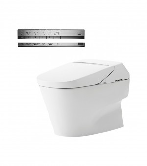 كرسي أفرنجي ارضي 30 سم يعمل بالتقنية الذكية وغطاء اوتماتيك مع الريموت كنترول سلفر   صناعة ياباني    CW992VA TOTO Neorest XH 1   3.8L / 3L PF