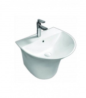 مغسلة  بورسلان أبيض مدور معلقة قطعة واحدة اوتس  صيني 56.5 × 49 سم # D6001