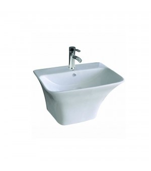 مغسلة معلق بورسلان قطعة واحدة ابيض مربع  47×36×36 اوتس صيني # G806