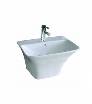 مغسلة معلق بورسلان قطعة واحدة ابيض مربع  47×36×36 اوتس صيني # G806