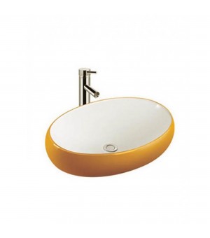 حوض مغسلة  أبيض مع ذهبي صيني 40 × 60 سم LAD015