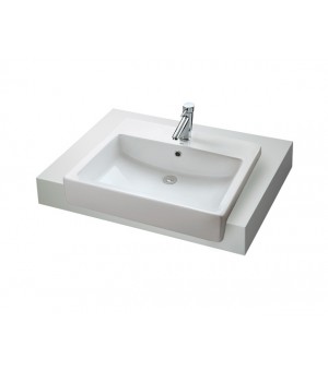 حوض مغسلة مربع فوق الرخام أبيض 600×500 ملم  - صناعة صيني # TOTO - LW713CBT2