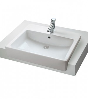 حوض مغسلة مربع فوق الرخام أبيض 600×500 ملم  - صناعة صيني # TOTO - LW713CBT2