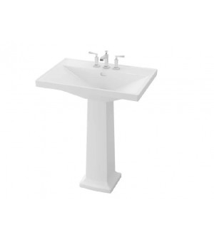 مغسلة أفرنجي ثلاتة فتحات مع عمود أبيض 730×500 ملم  - صناعة أندونيسي  TOTO - LW930J 