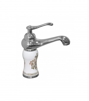 خلاط مغسلة كروم بورسلان أبيض - صيني # Y-8083 خلاط مغسلة كروم بورسلان أبيض - صيني # Y-8083