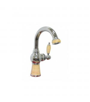 خلاط مغسلة قصير كروم بورسلان ابيض صيني # Y-8090